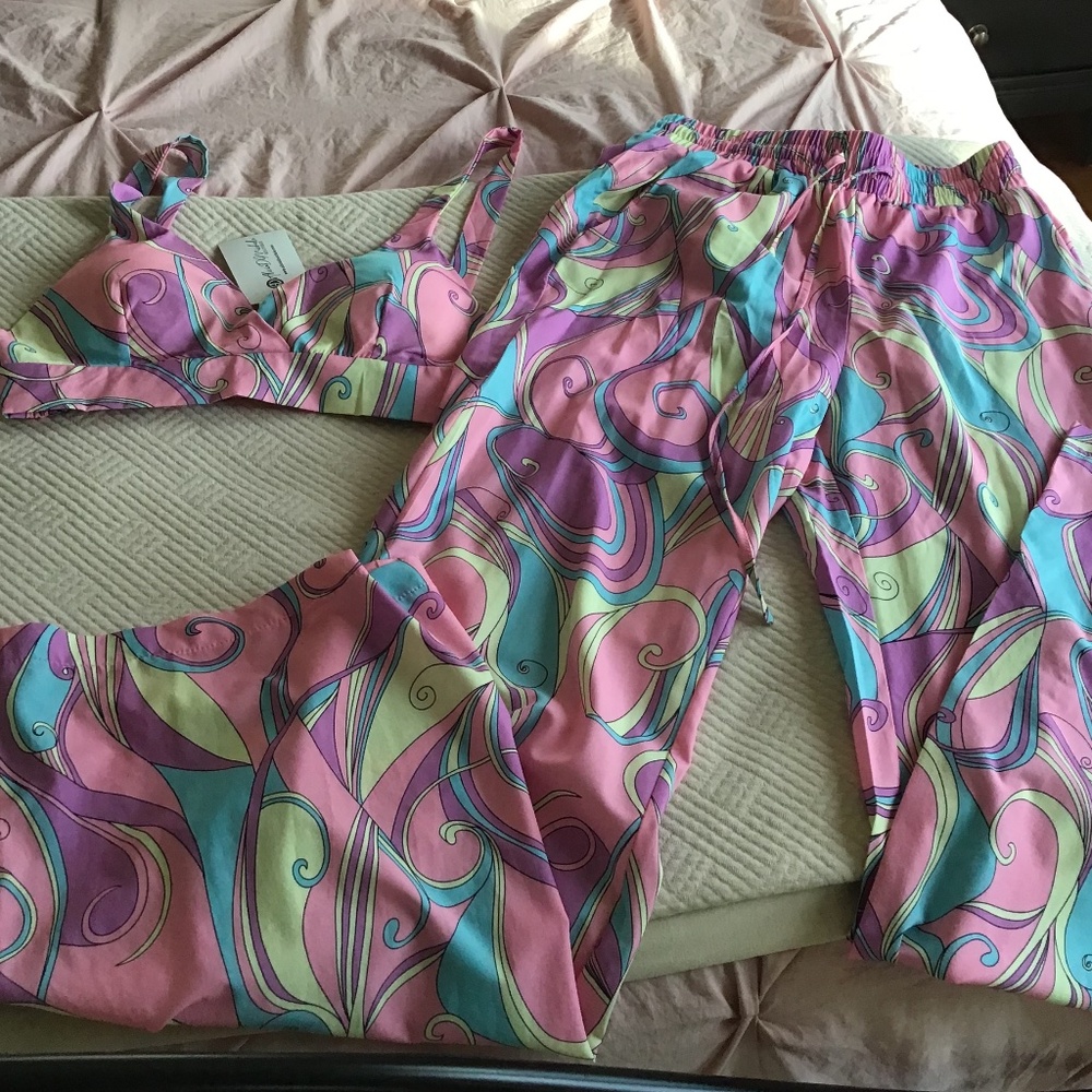 Love & Harmony 2 Piece Multicolor Beach Pant Set Size XS